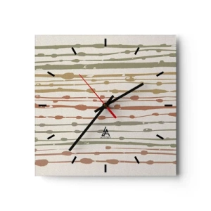 Horloge murale - Pendule murale - Un motif de lignes aux tons chauds sur un fond clair - 30x30cm - Notation musicale des couleurs - Décoration murale moderne pour le salon et la chambre ARTTOR