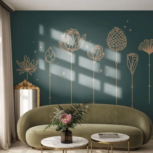 Papier Peint Photo Standard Eco - La famille Plante - Fleurs, Art Déco, Minimaliste - 350x256 cm