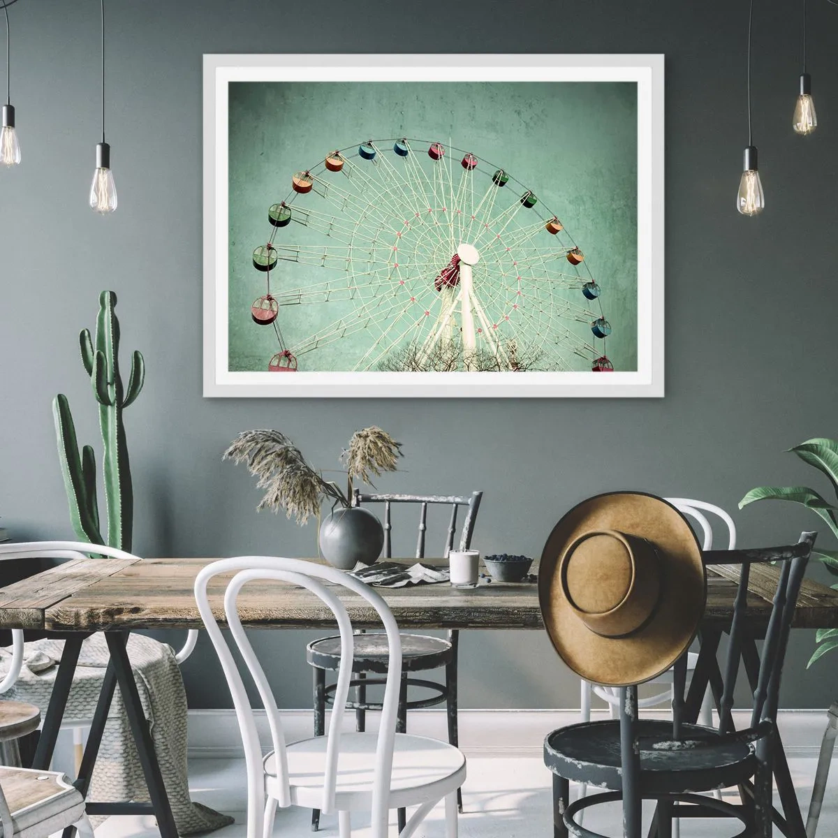 Affiche dans un cadre blanc - Poster - Nous vous invitons à vous amuser - 70x50 cm