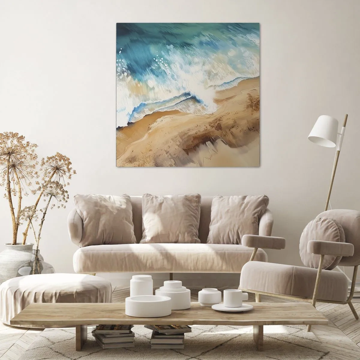 Impression sur toile - Image sur toile - La vague qui revient - 70x70 cm