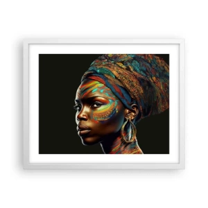Affiche dans un cadre blanc - Poster - reine africaine - 50x40 cm
