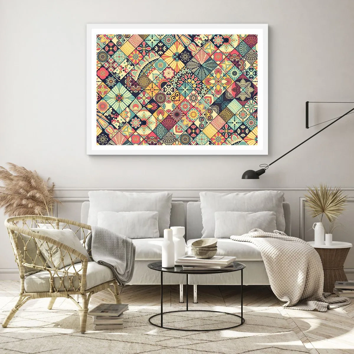 Affiche dans un cadre blanc - Poster - Ambiance marocaine - 100x70 cm