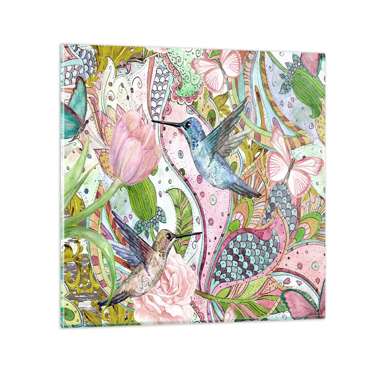 Impression sur verre - Image sur verre - Empêtré dans les vignes - 70x70 cm