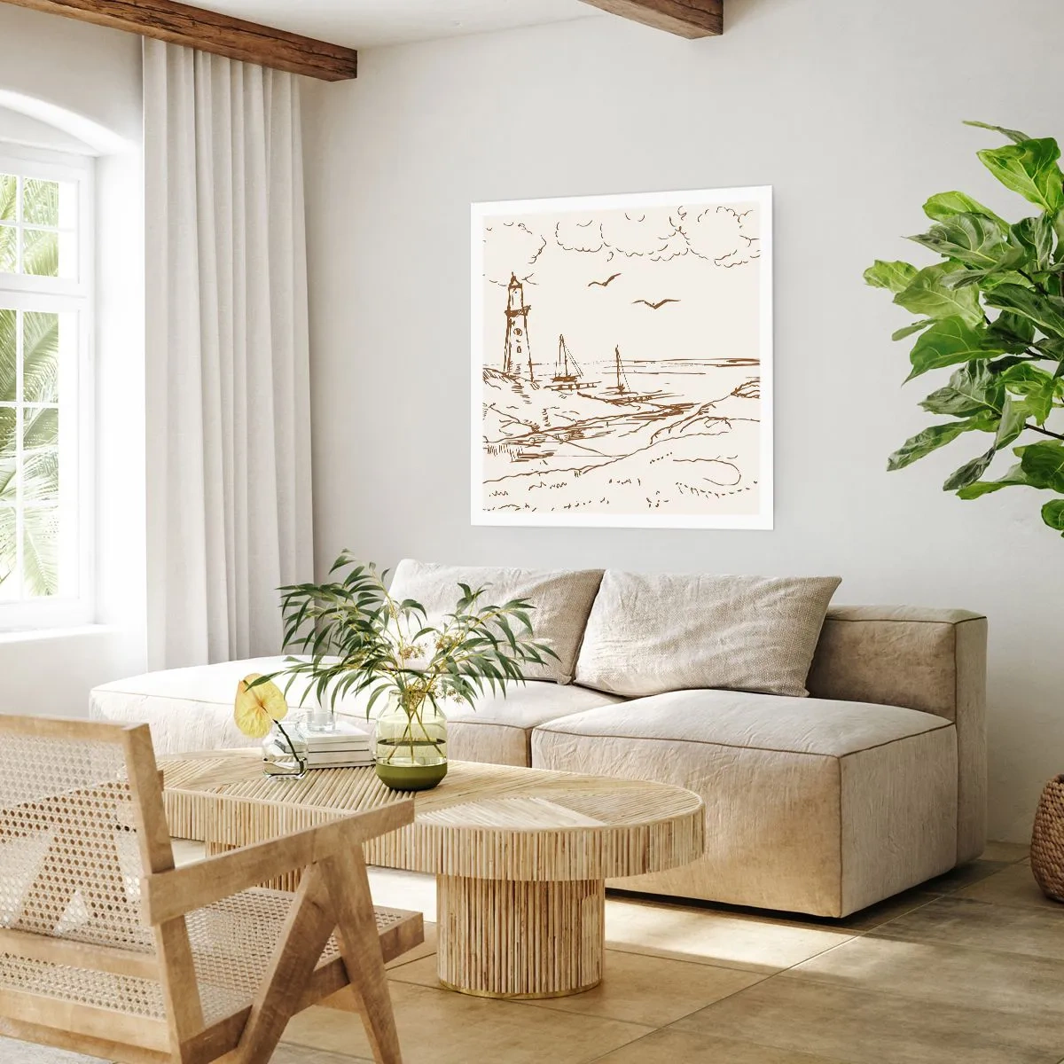 Affiche - Poster - Esquisse de souvenirs d'été - 60x60 cm