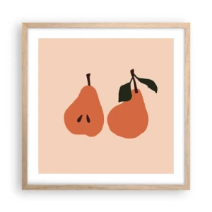 Affiche dans un chêne clair - Poster - La douceur elle-même - 50x50 cm