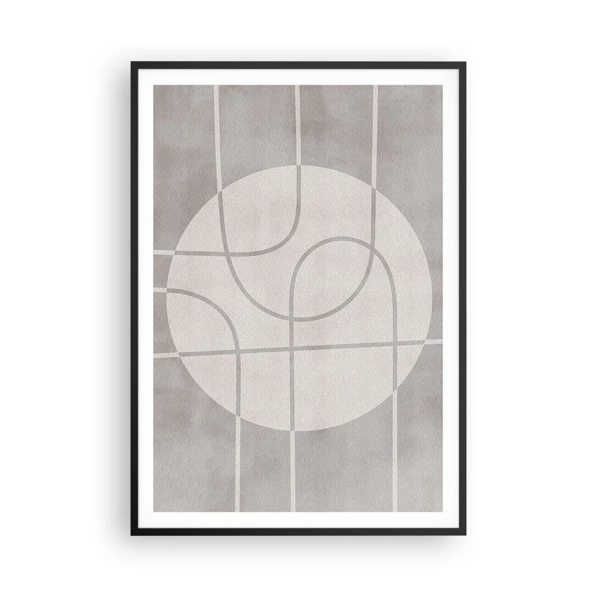 Affiche dans un cadre noir - Poster - Circulaire et tout droit - 70x100 cm