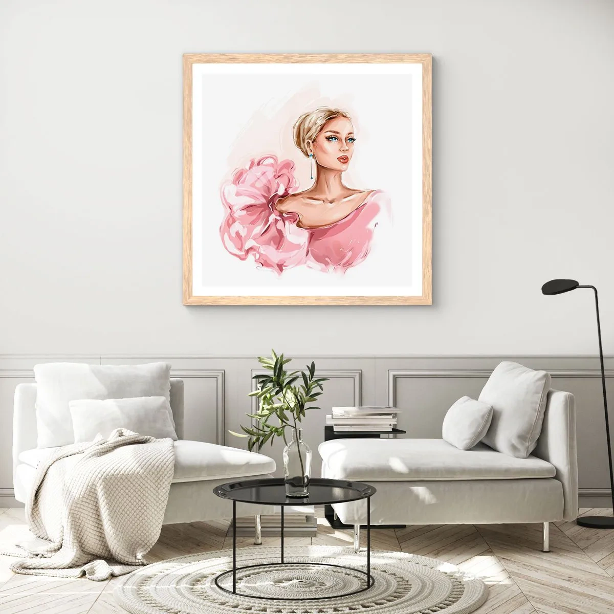 Affiche dans un chêne clair - Poster - Comme peinte... - 50x50 cm