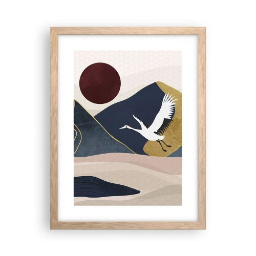 Affiche dans un chêne clair - Poster - Encore une fois, la journée s'est ÉCOULÉE - 30x40 cm