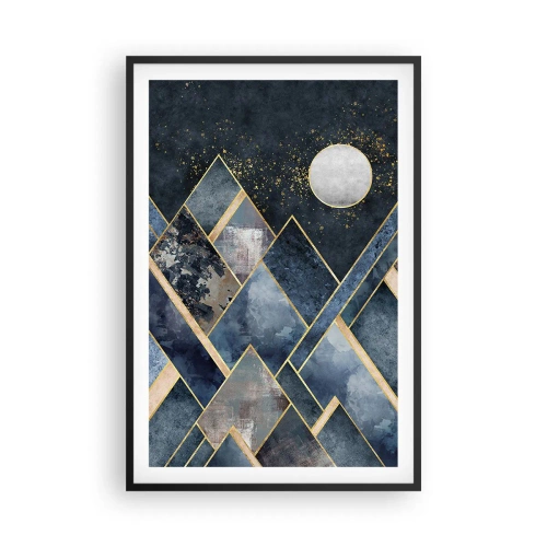 Affiche dans un cadre noir - Poster - Paysage géométrique - 61x91 cm