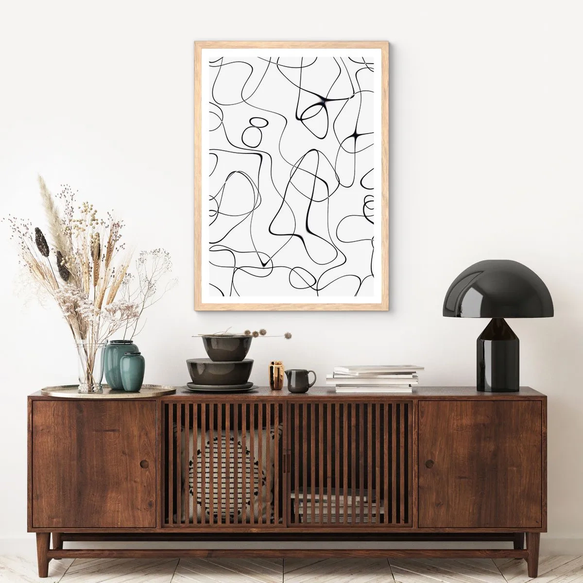 Affiche dans un chêne clair - Poster - Le chemin de la vie, les voies du hasard - 40x50 cm