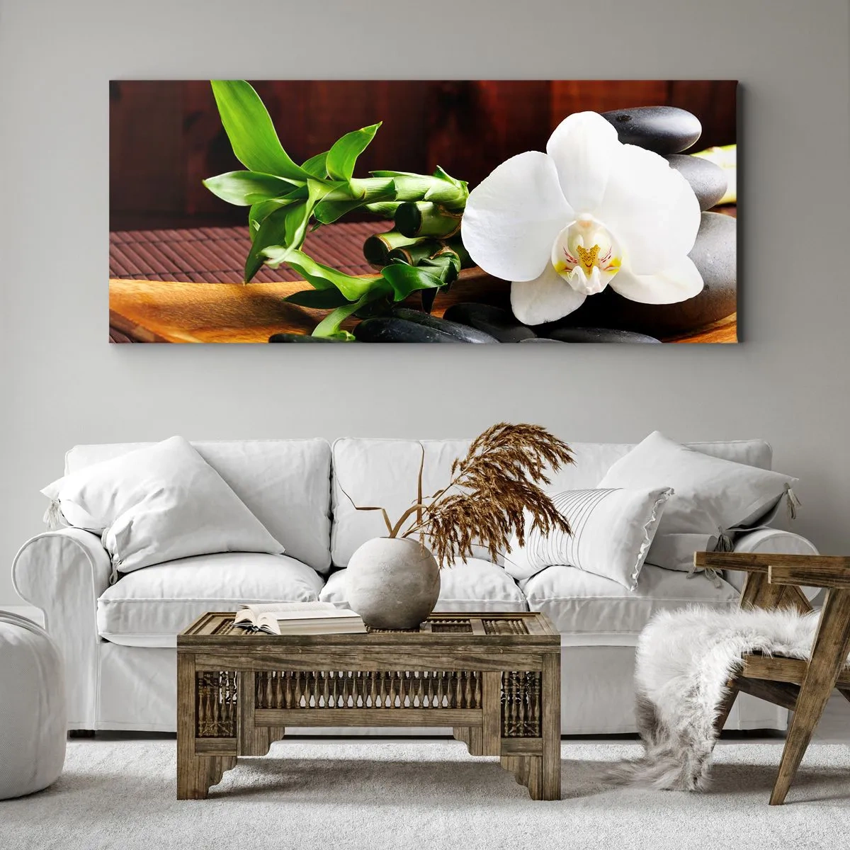 Impression sur toile - Image sur toile - Cédez au contact de la nature - 100x40 cm