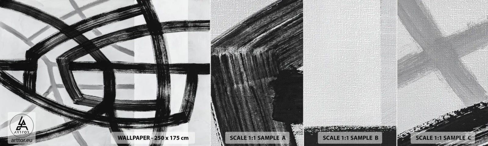 Échantillon de Papier Peint Premium Canvas - Profondeur du bâtiment - Tirets, Morceau, Moderne - 100x30 cm