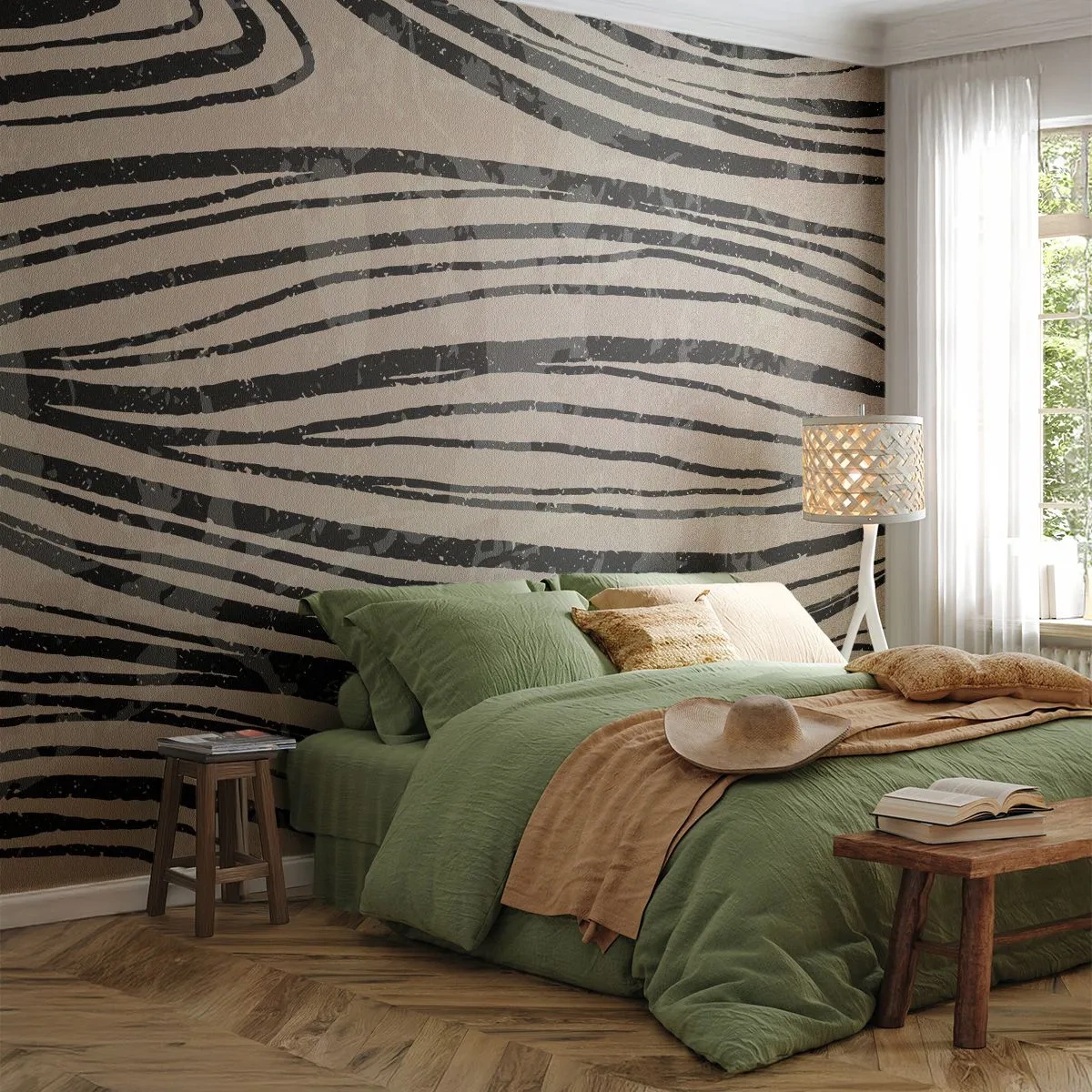 Papier Peint Photo Standard Eco - Ligne de marécage - Abstraction, Lignes, Moderne - 150x105 cm