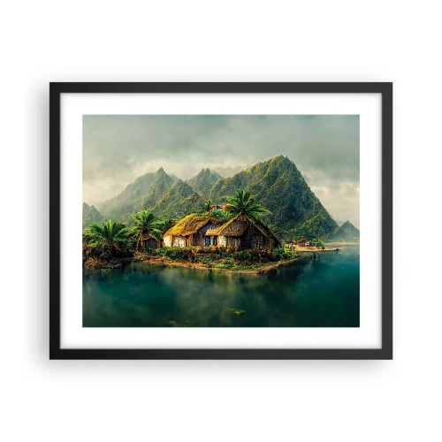 Affiche dans un cadre noir - Poster - Paradis tropical - 50x40 cm