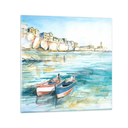 Impression sur verre - Image sur verre - Paysage dans l'azur - 30x30 cm