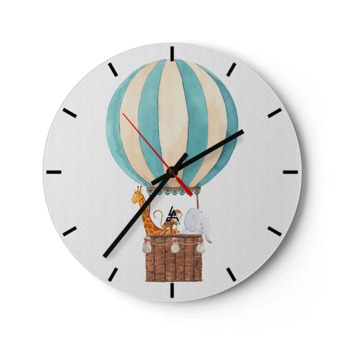 Horloge murale - Pendule murale - Voyage fantastique - 40x40 cm