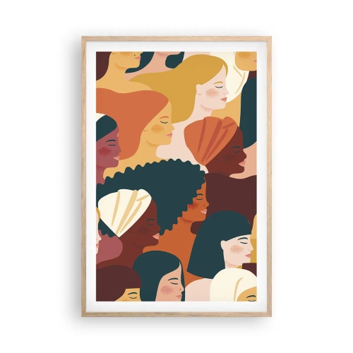 Affiche dans un chêne clair - Poster - Uniquement la féminité - 61x91 cm