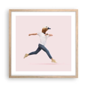 Affiche dans un chêne clair - Poster - Une pincée d'absurdité - 50x50 cm