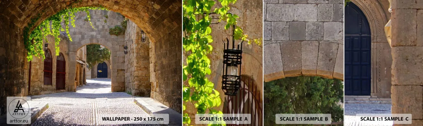 Échantillon De Papier Peint Standard Eco - Le cortège apparaîtra bientôt - Architecture, Ville, Ruelle - 100x30 cm