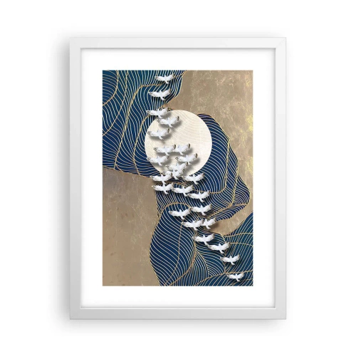 Affiche dans un cadre blanc - Poster - Liberté, errance, communauté - 30x40 cm