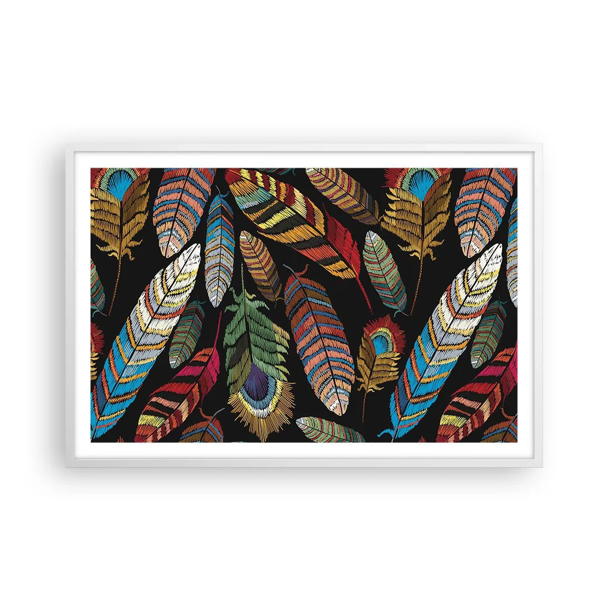 Affiche dans un cadre blanc - Poster - Le carnaval des oiseaux - 91x61 cm