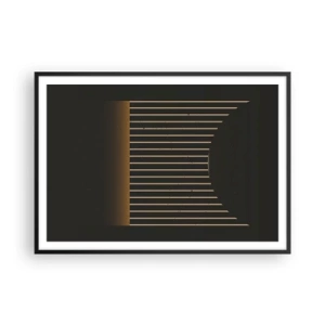 Affiche dans un cadre noir - Poster - Motif géométrique à rayures sur fond sombre - 100x70cm - Explorez les ténèbres - Décoration murale moderne pour le salon et la chambre ARTTOR