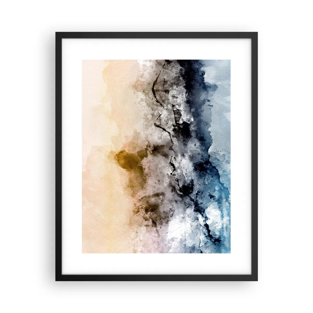 Affiche dans un cadre noir - Poster - Noyé dans un nuage de brouillard - 40x50 cm