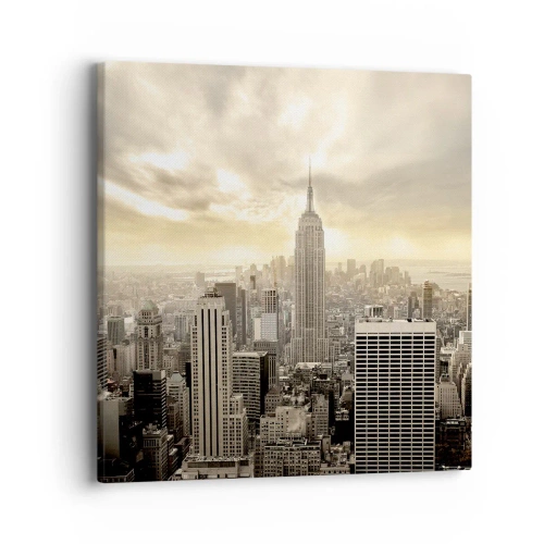 Impression sur toile - Image sur toile - New York tissé de gris - 40x40 cm