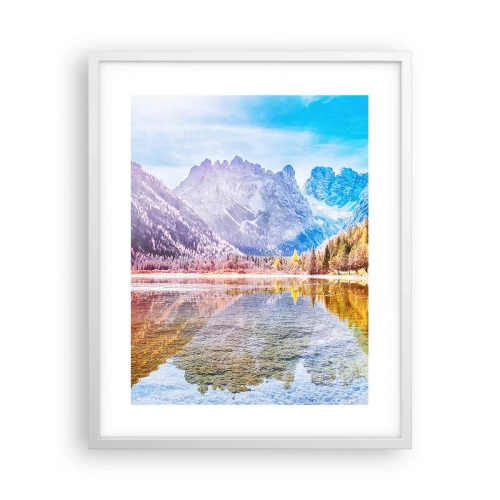 Affiche dans un cadre blanc - Poster - C'est déjà le printemps à la montagne - 40x50 cm