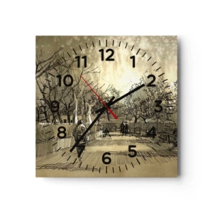 Horloge murale - Pendule murale - Un moment arrêté avec une plume - 30x30 cm