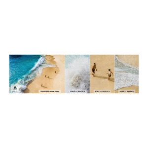 Échantillon de Papier Peint Premium Canvas - Et ensuite le soleil, la plage… - Plage, Bord de l'océan, Mer - 100x30 cm