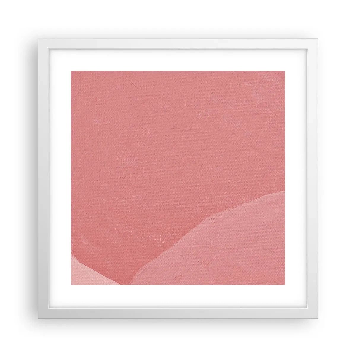 Affiche dans un cadre blanc - Poster - Composition organique en rose - 40x40 cm