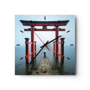 Horloge murale - Pendule murale - Un portail torii surplombant un lac tranquille au Japon - 30x30cm - Rêverie japonnaise - Décoration murale moderne pour le salon et la chambre ARTTOR