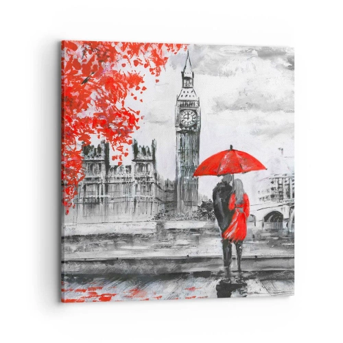 Impression sur toile - Image sur toile - Amoureux de Londres - 70x70 cm