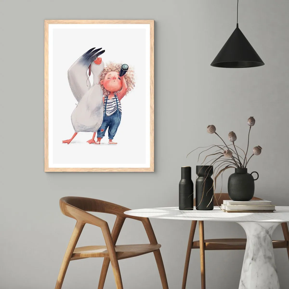 Affiche dans un chêne clair - Poster - Plan de grand voyage - 70x100 cm