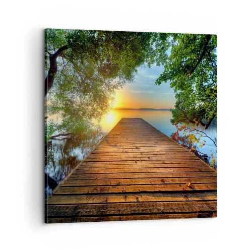 Impression sur toile - Image sur toile - Prenez votre temps, asseyez-vous - 60x60 cm