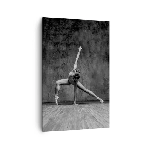 Impression sur toile - Image sur toile - Une danseuse dans une pose artistique contre un mur brut - 80x120cm - Balance idéale - Décoration murale moderne pour le salon et la chambre ARTTOR