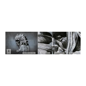 Échantillon de Papier Peint Premium Canvas - Retour aux sources - Indien, Plume, Homme - 100x30 cm