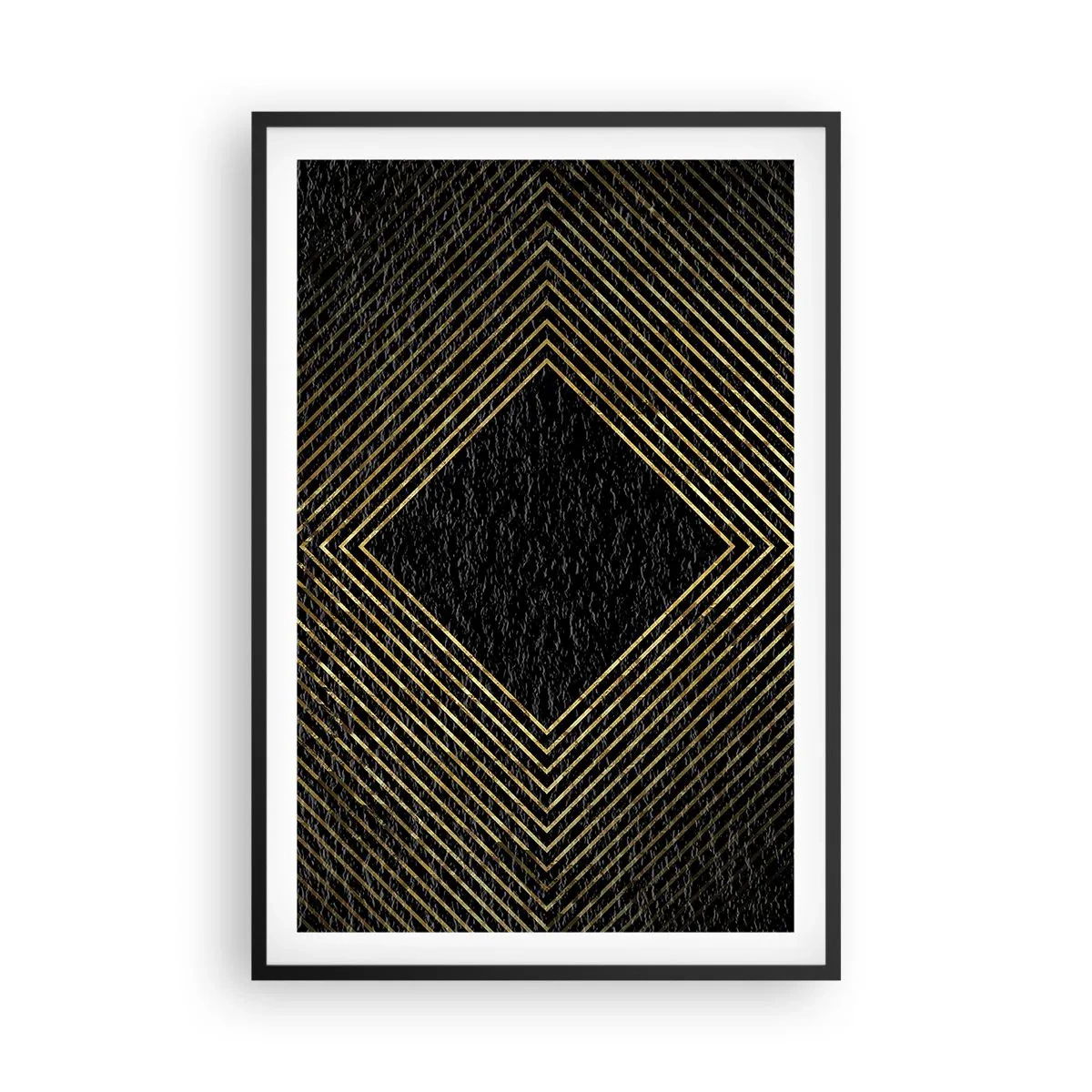 Affiche dans un cadre noir - Poster - Géométrie dans un style glamour - 61x91 cm