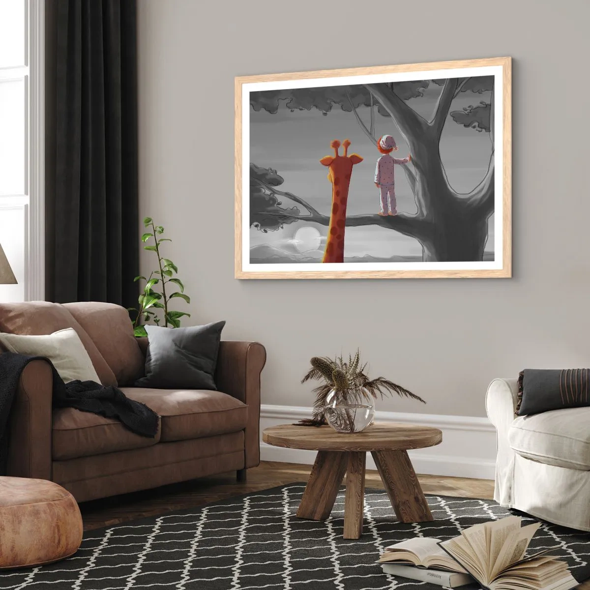 Affiche dans un chêne clair - Poster - Cela arrive vraiment - 100x70 cm