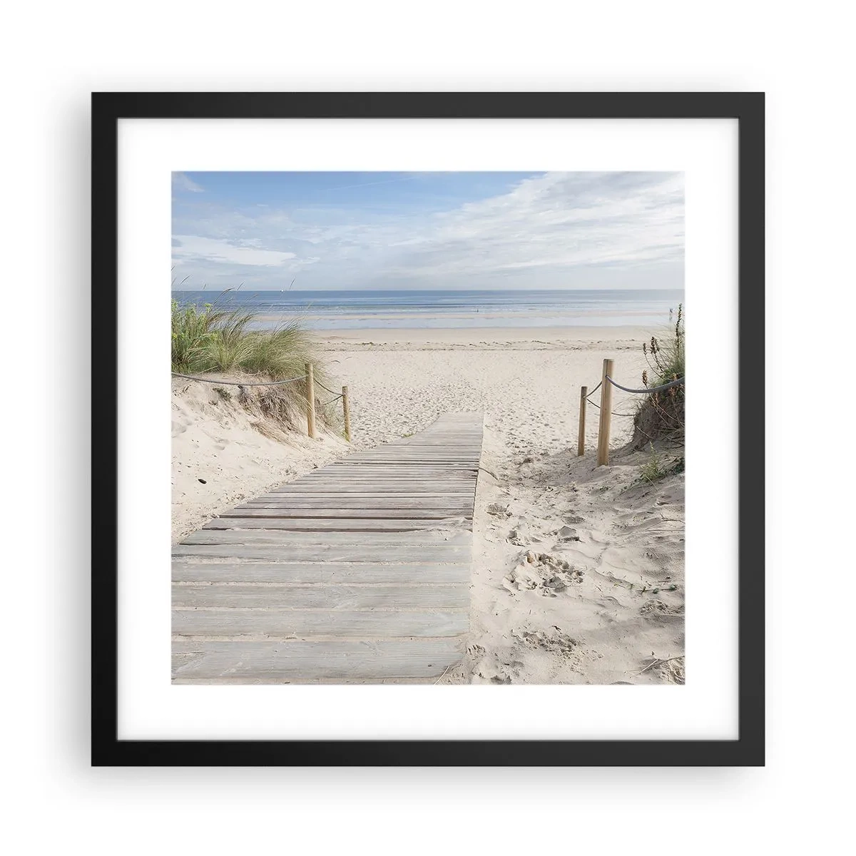 Affiche dans un cadre noir - Poster - A l'horizon - 40x40 cm