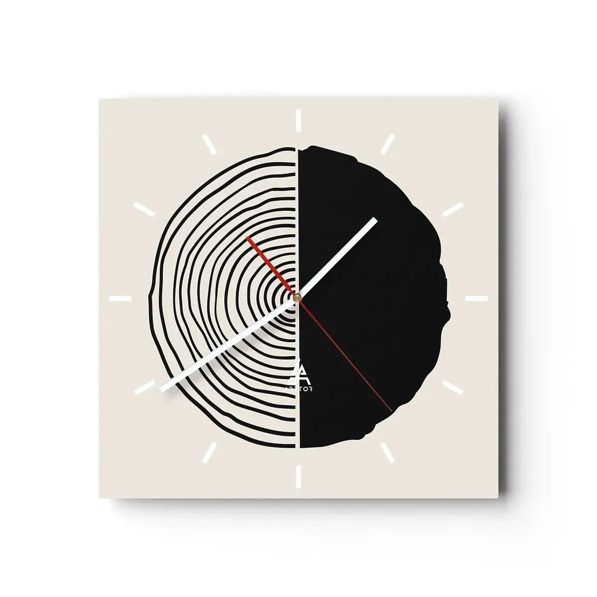 Horloge murale - Pendule murale - Moitié-moitié - 40x40 cm