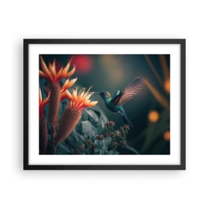 Affiche dans un cadre noir - Poster - une vie vraiment colorée - 50x40 cm