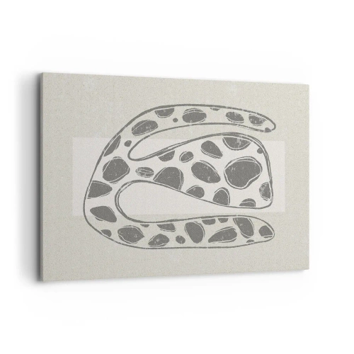 Impression sur toile - Image sur toile - Motif organique abstrait dans des tons de gris - 120x80cm - Une étrange créature - Décoration murale moderne pour le salon et la chambre ARTTOR