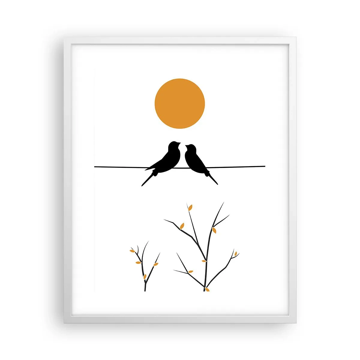 Affiche dans un cadre blanc - Poster - Soirée pour rossignols - 40x50 cm