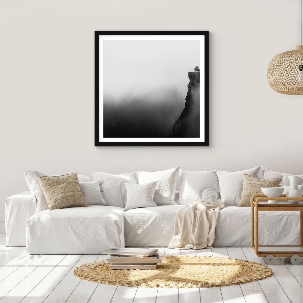 Affiche dans un cadre noir - Poster - Au bord du monde - 30x30 cm