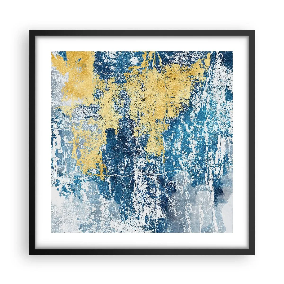 Affiche dans un cadre noir - Poster - Abstraction du temps - 50x50 cm