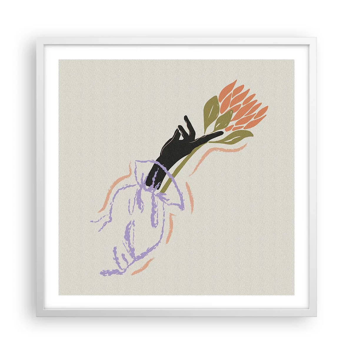 Affiche dans un cadre blanc - Poster - Touche fraternelle - 60x60 cm