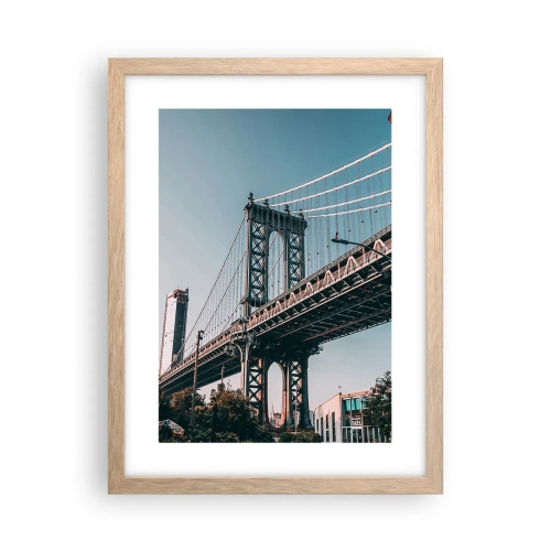 Affiche dans un chêne clair - Poster - Sur les vagues de la ville - 30x40 cm