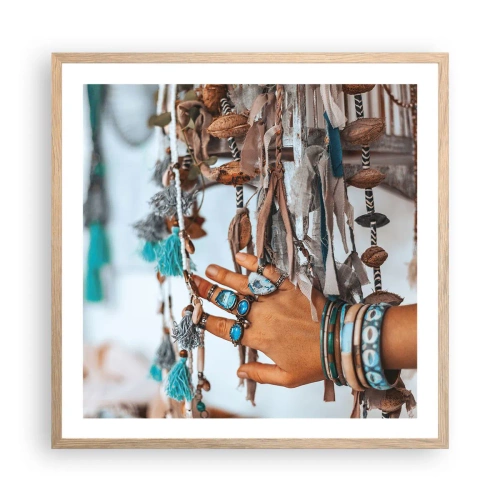 Affiche dans un chêne clair - Poster - Trésor local - 60x60 cm